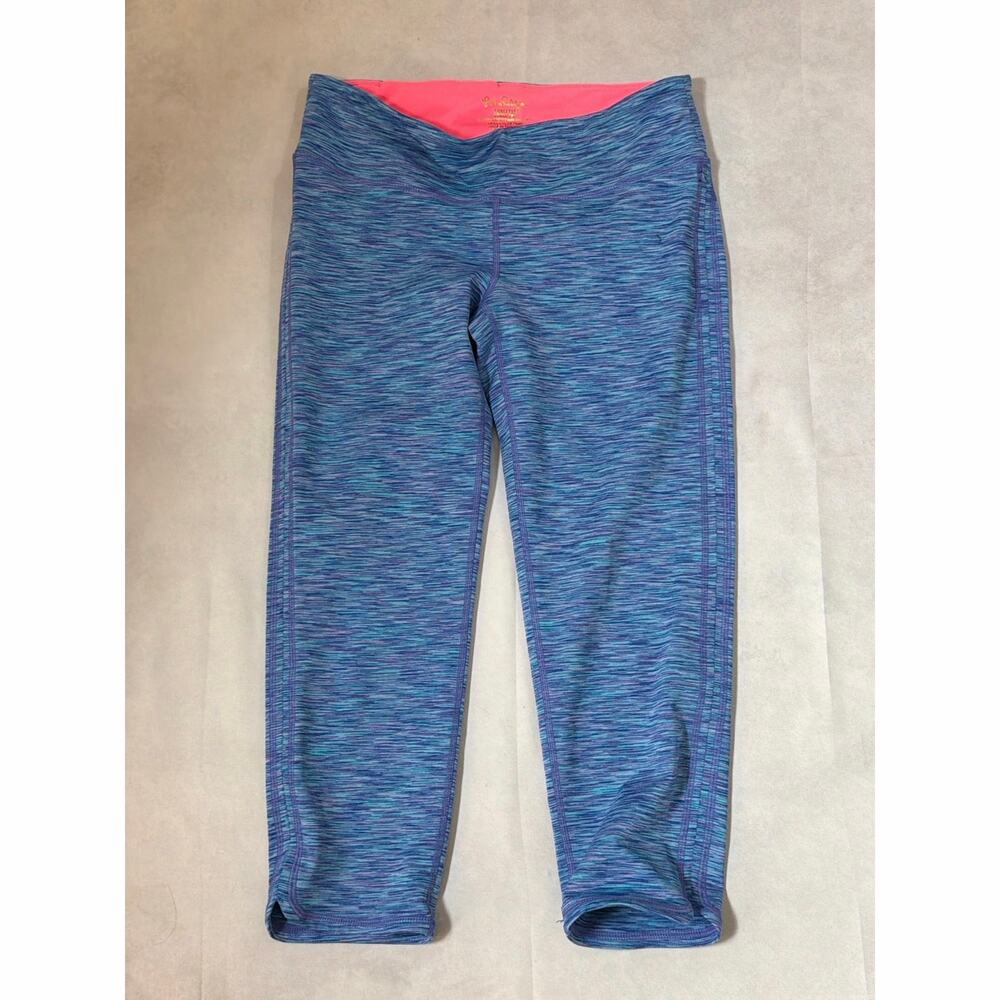 Lilly Pulitzer Luxletic Space Dye Crop Leggings Blue Purple Pink Medium